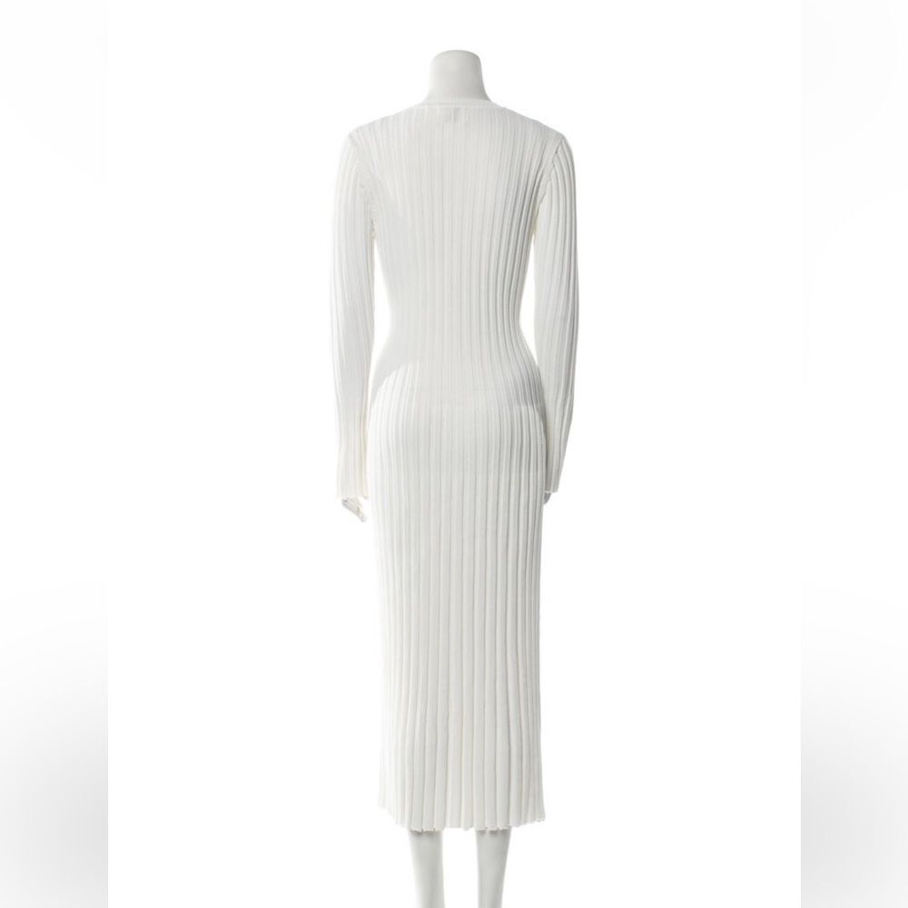 DISSH White Long Sleeve Ribbed Dress